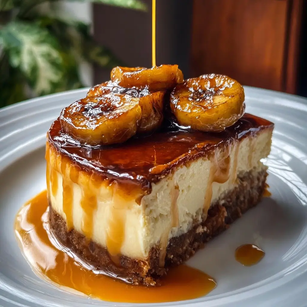 Caramelized Banana Cheesecake with Rum Glaze
