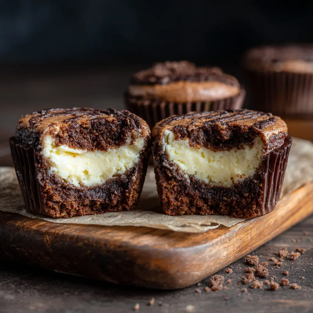 Cheesecake Stuffed Chocolate Cupcakes