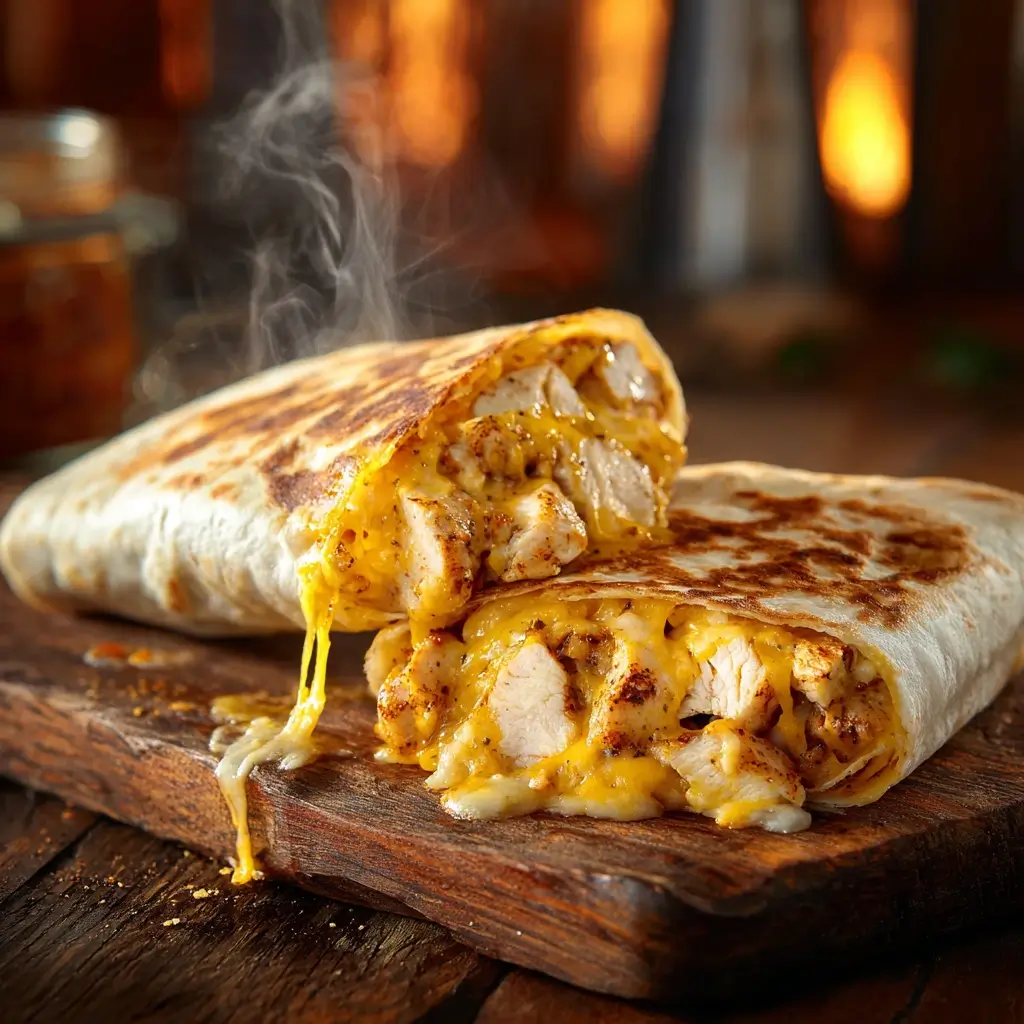 Cheesy Garlic Chicken Wraps