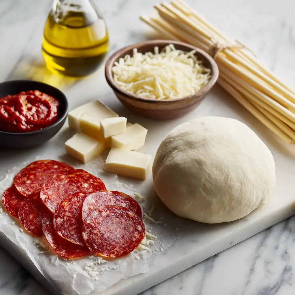 Stuffed crust pepperoni pizza