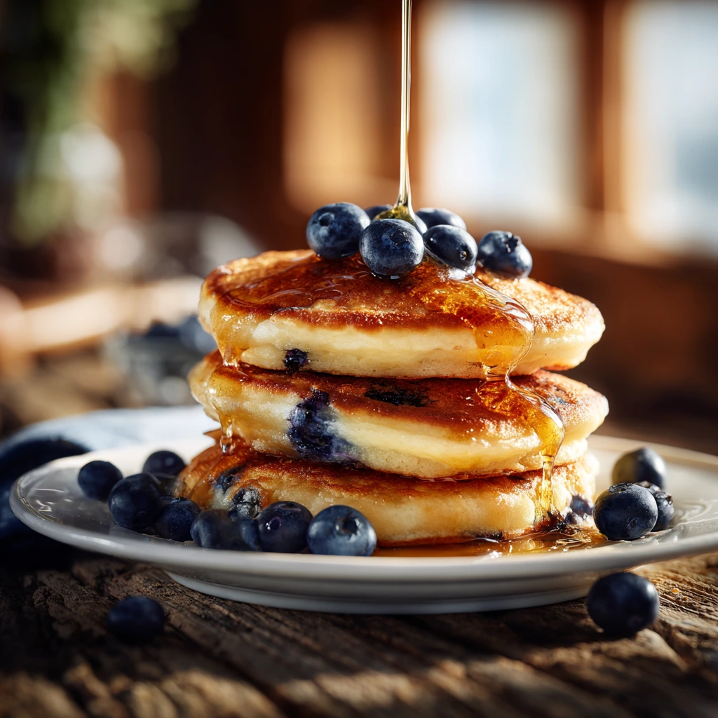 fluffy blueberry pancakes