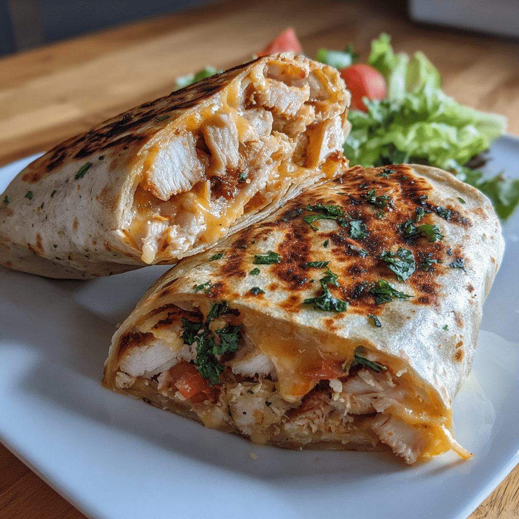 Cheesy Garlic Chicken Wraps