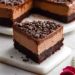 Layered Chocolate Mousse Brownies