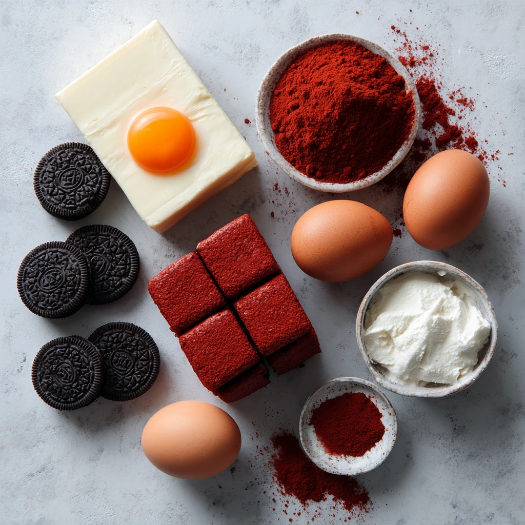 red velvet Oreo cheesecake