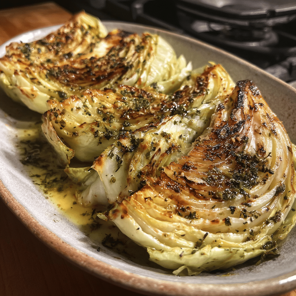 Oven Roasted Garlic Cabbage Steaks