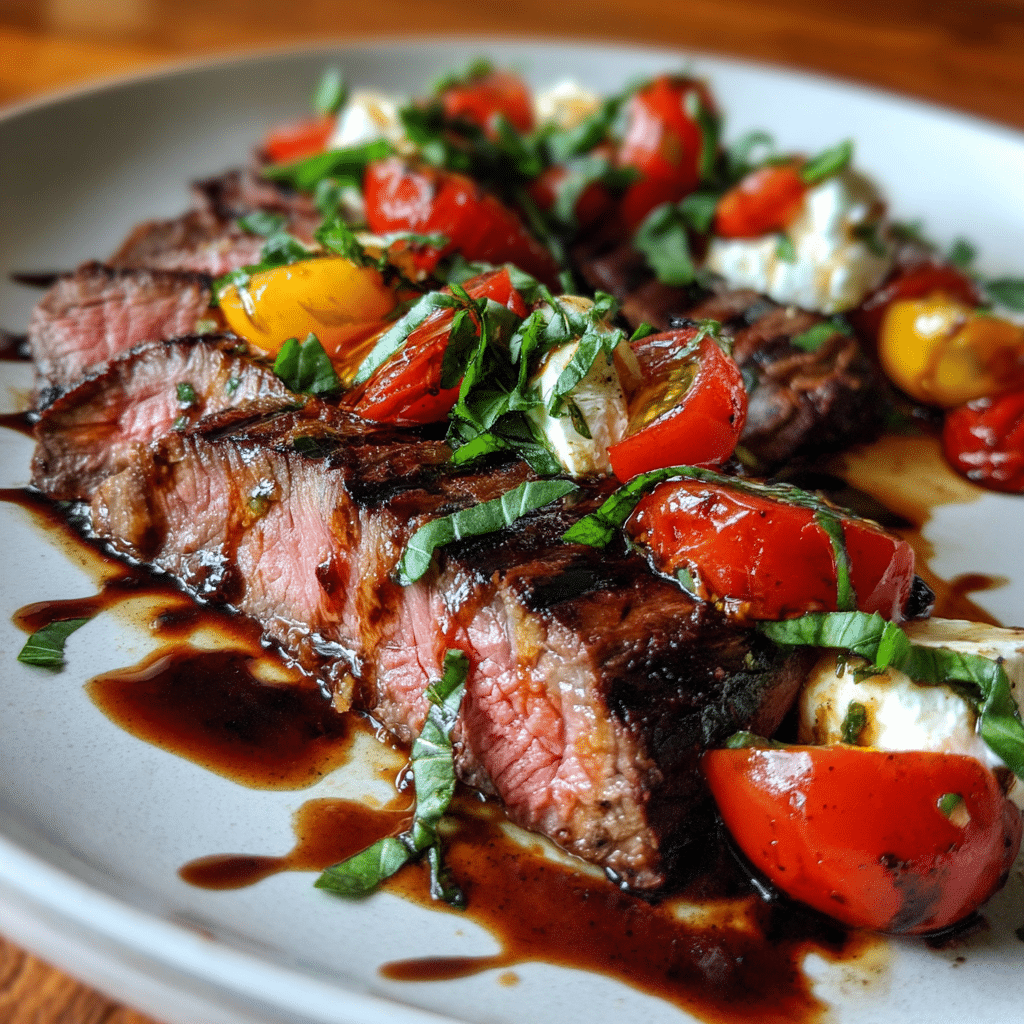 Balsamic Caprese Grilled Flank Steak