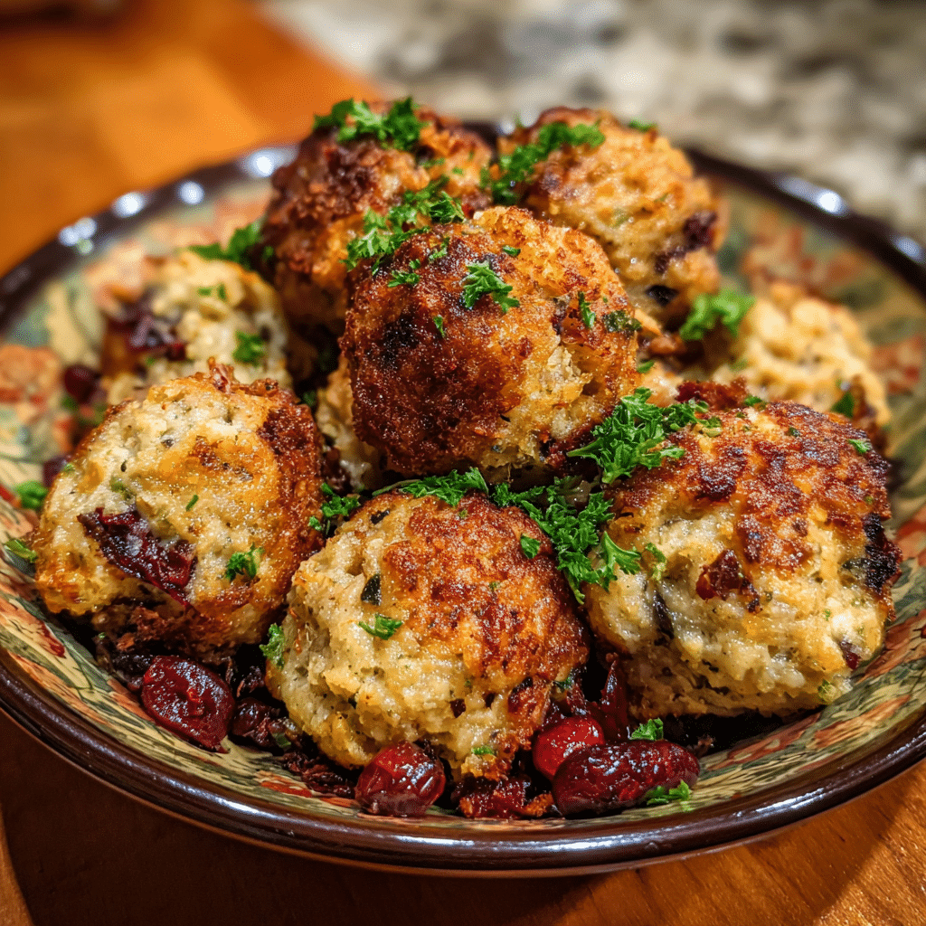 Cranberry Turkey Stuffing Balls