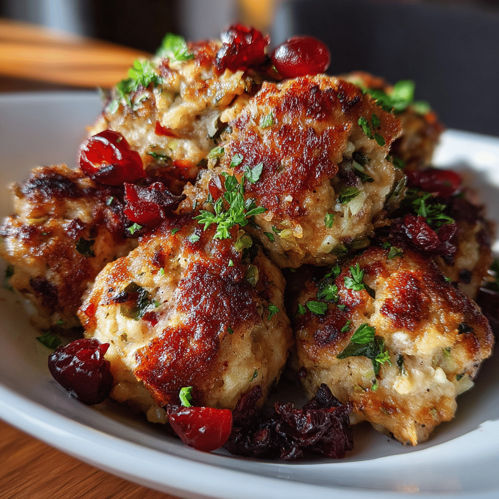 Cranberry Turkey Stuffing Balls