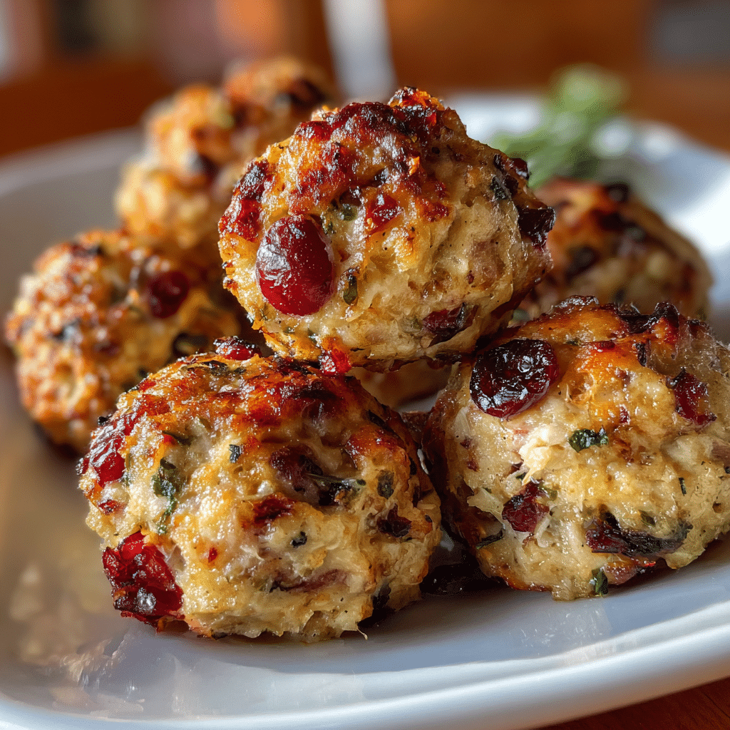 Cranberry Turkey Stuffing Balls