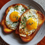 Crispy toast and eggs