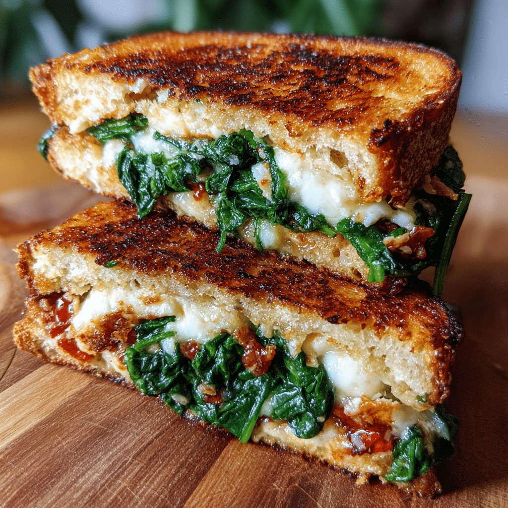 Mediterranean Spinach Grilled Cheese