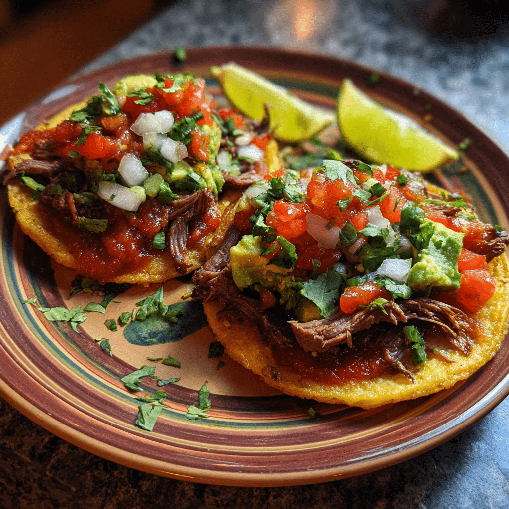 Mexican Tostadas de Carne Asada