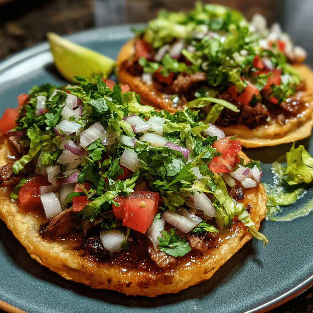 Mexican Tostadas de Carne Asada
