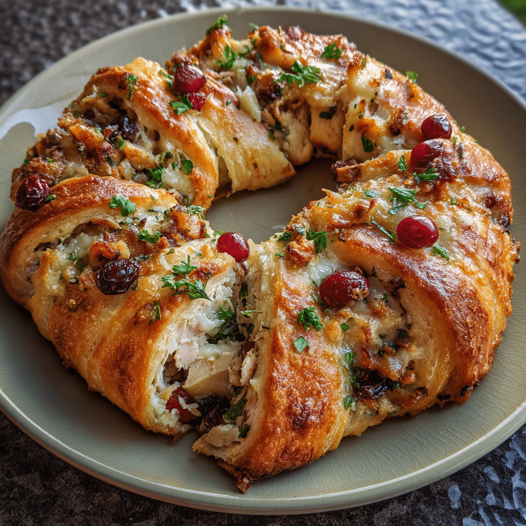 Savory Turkey and Cranberry Crescent Ring