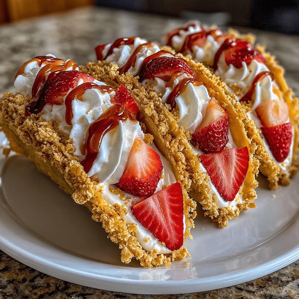 Strawberry Crunch Cheesecake Tacos