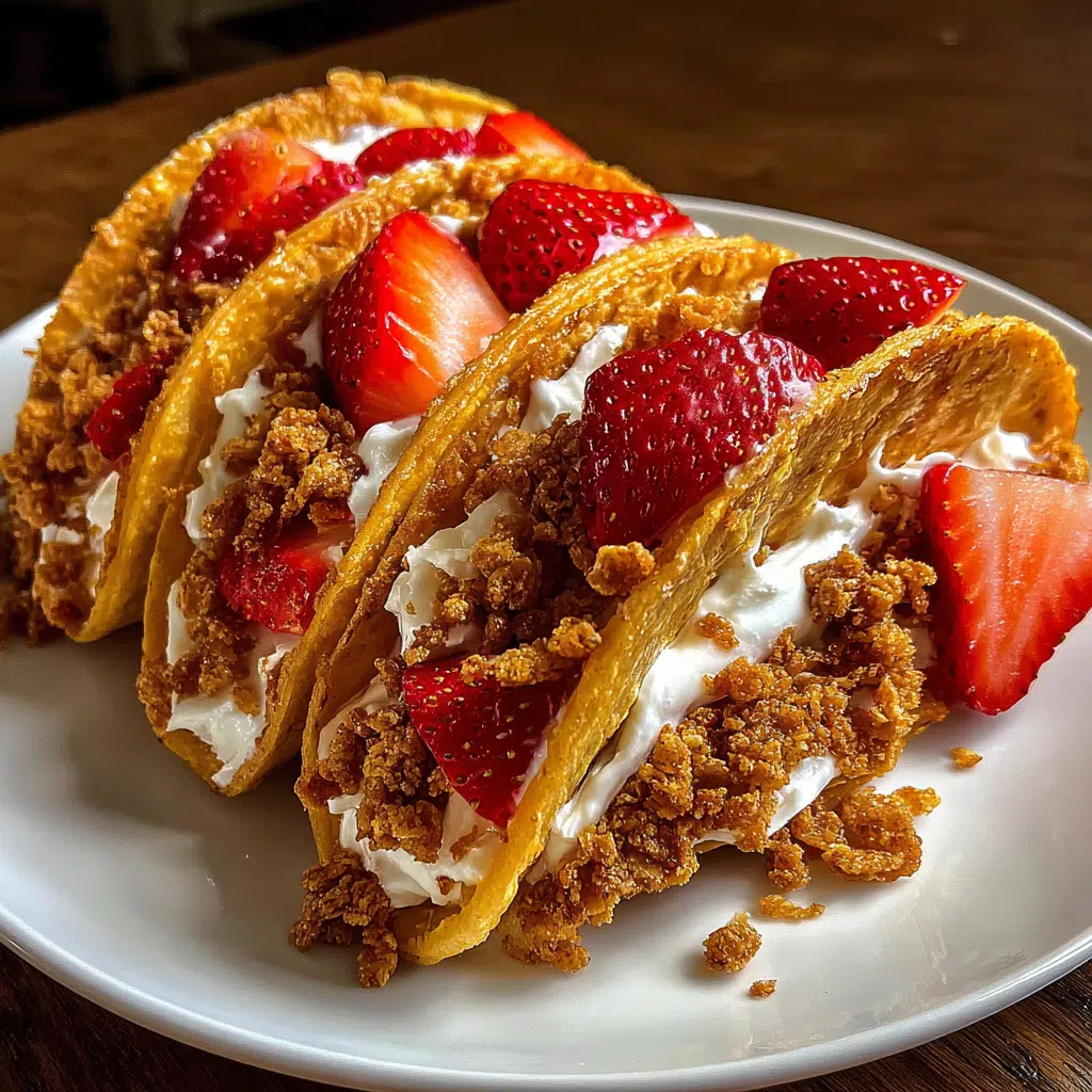 Strawberry Crunch Cheesecake Tacos