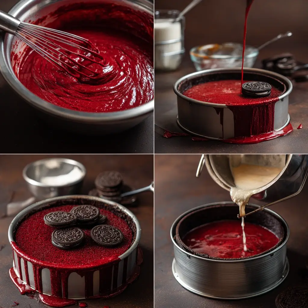 red velvet Oreo cheesecake