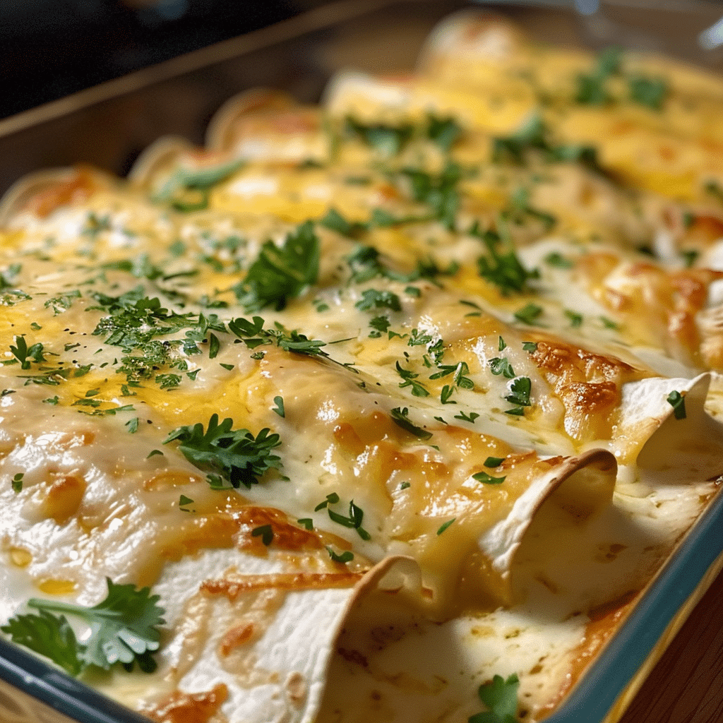 Chicken Enchiladas with Sour Cream White Sauce