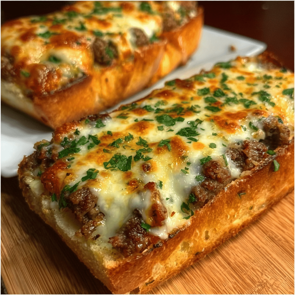 Cheesesteak-Stuffed Garlic Bread