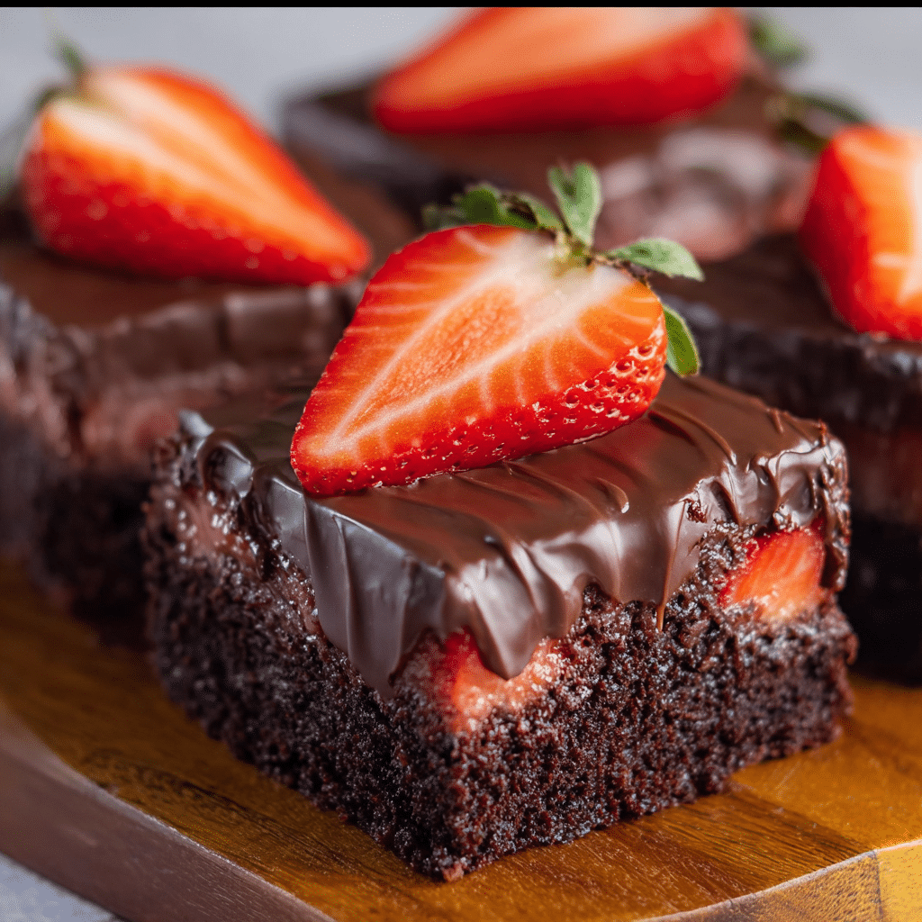 Chocolate Covered Strawberry Brownies
