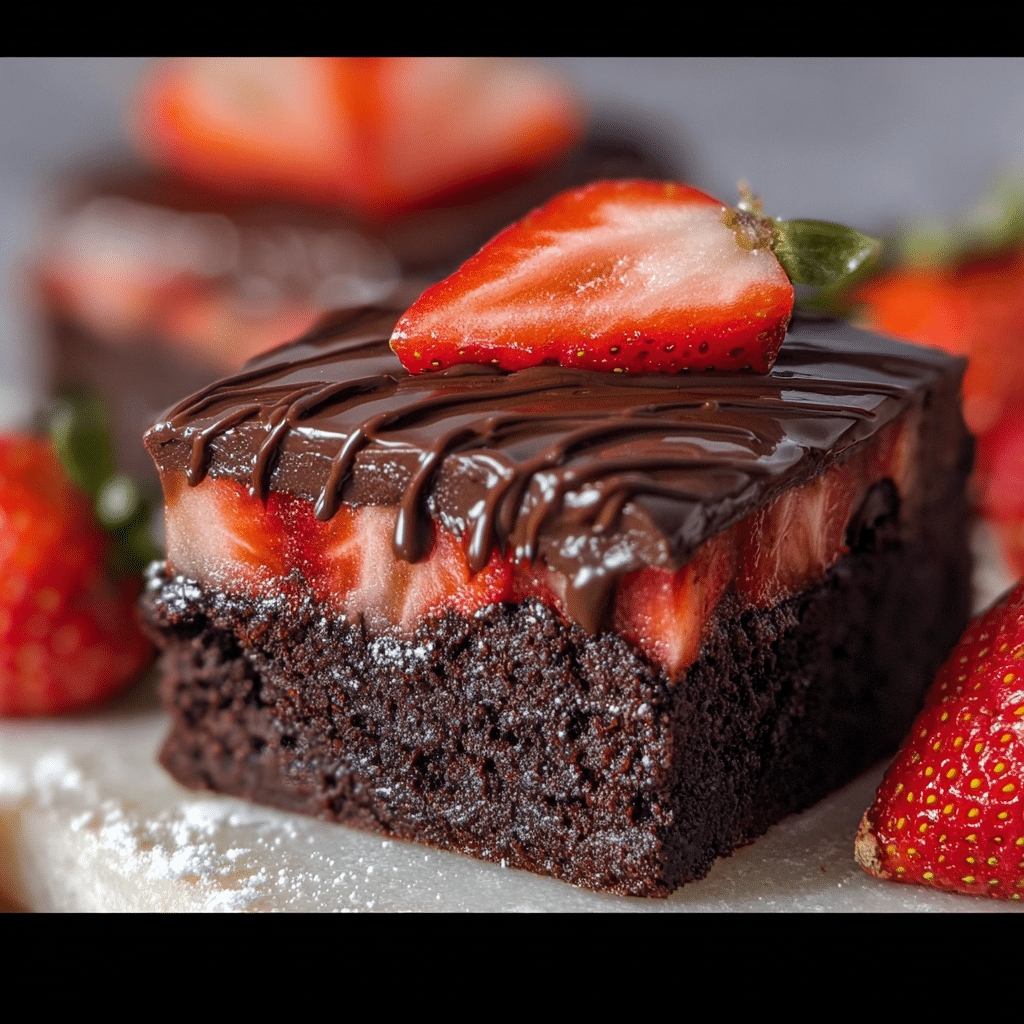 Chocolate Covered Strawberry Brownies