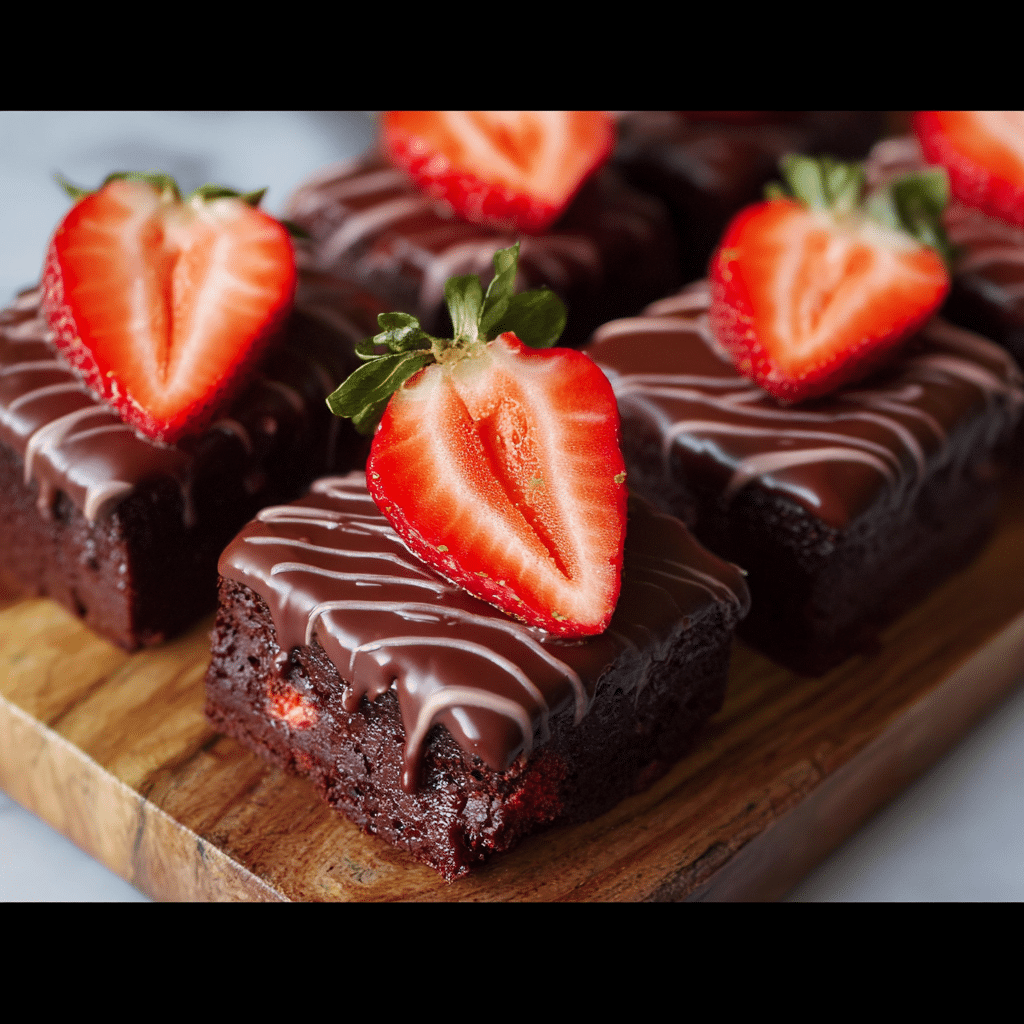Chocolate Covered Strawberry Brownies