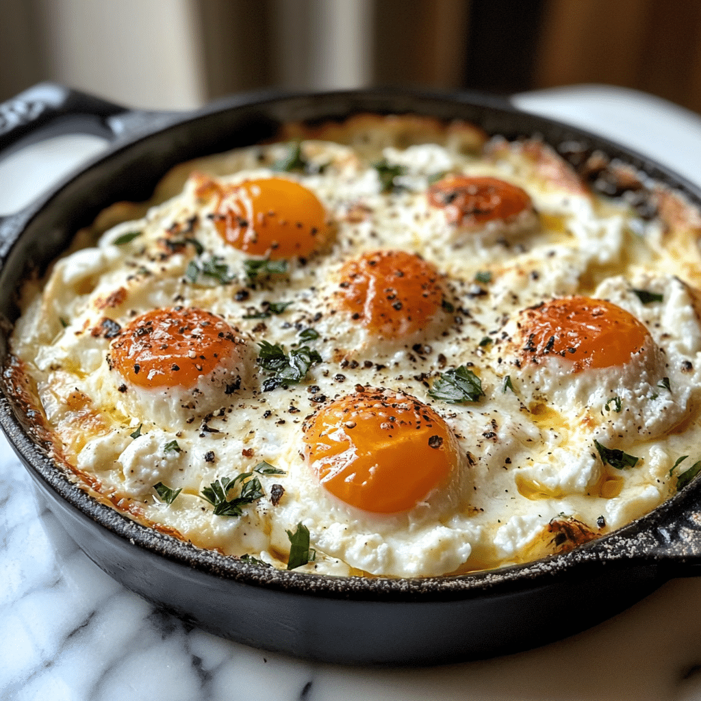 Baked Feta Eggs 
