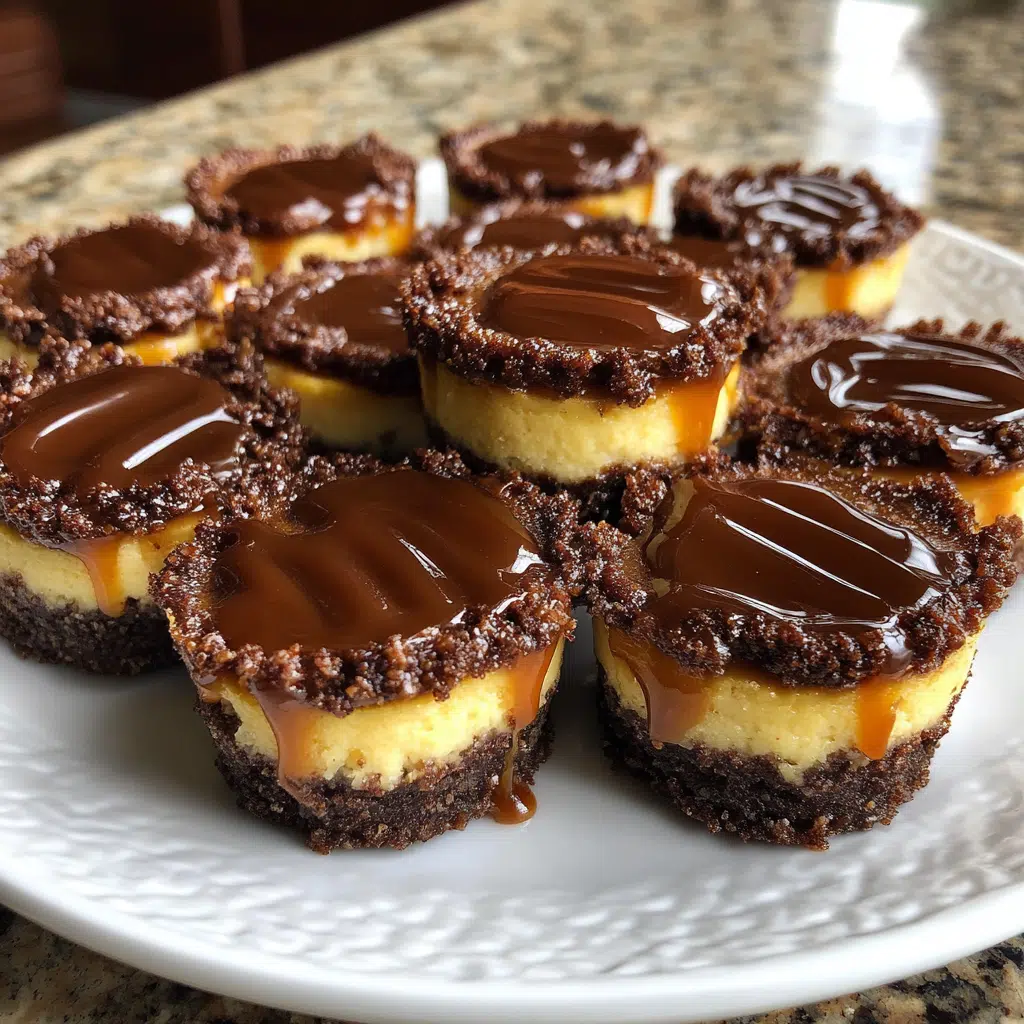 Chocolate Caramel Cheesecake Bites