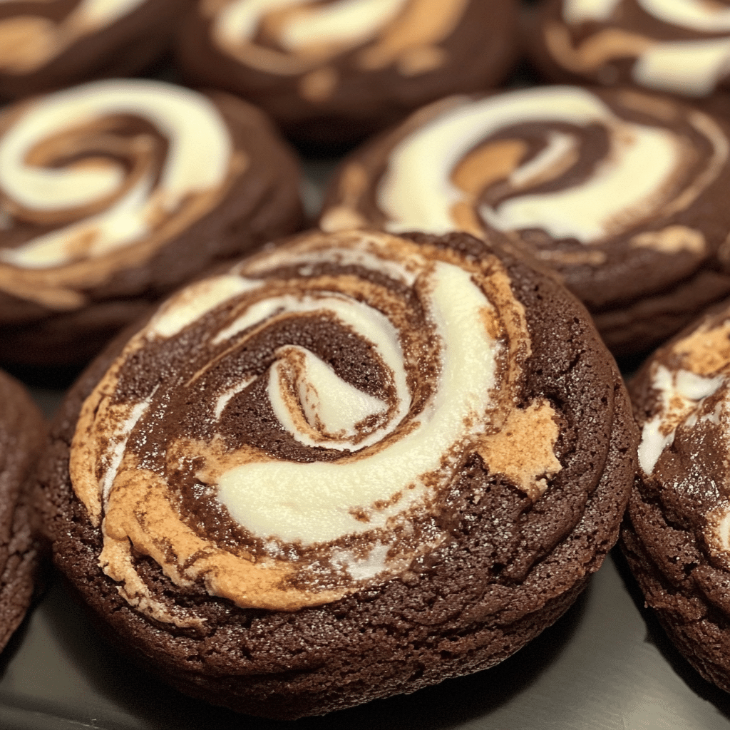 Chocolate Marshmallow Swirl Cookies

