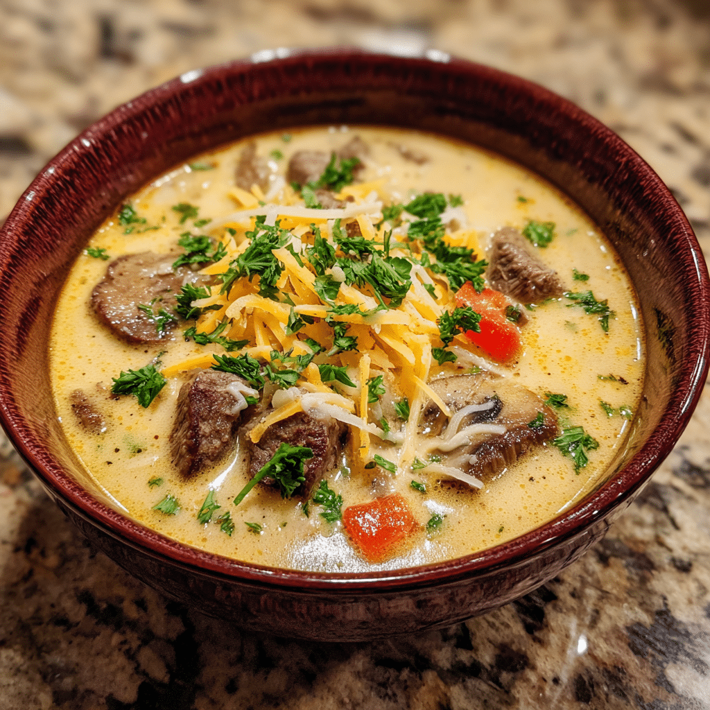 Philly Cheese Steak Soup