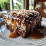 German Chocolate Poke Cake
