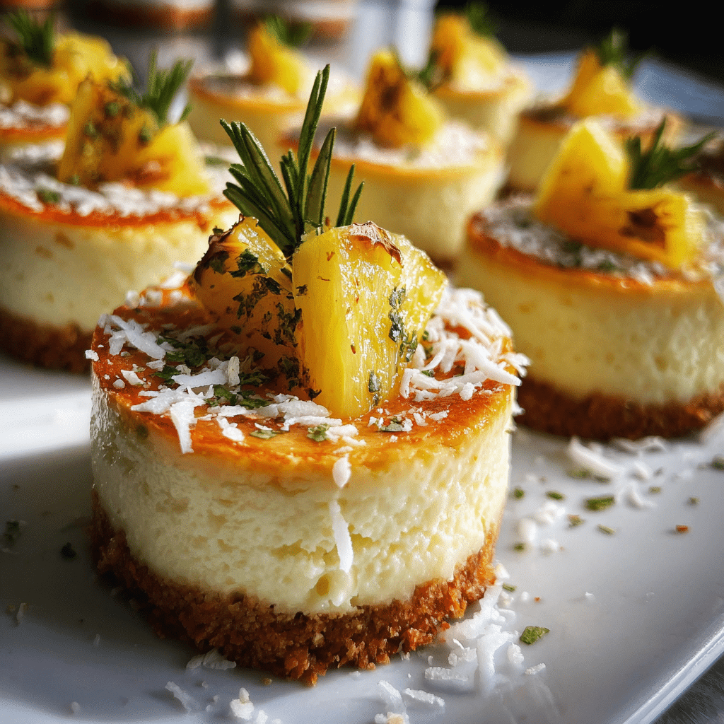 Mini Pineapple Coconut Milk Cheesecakes