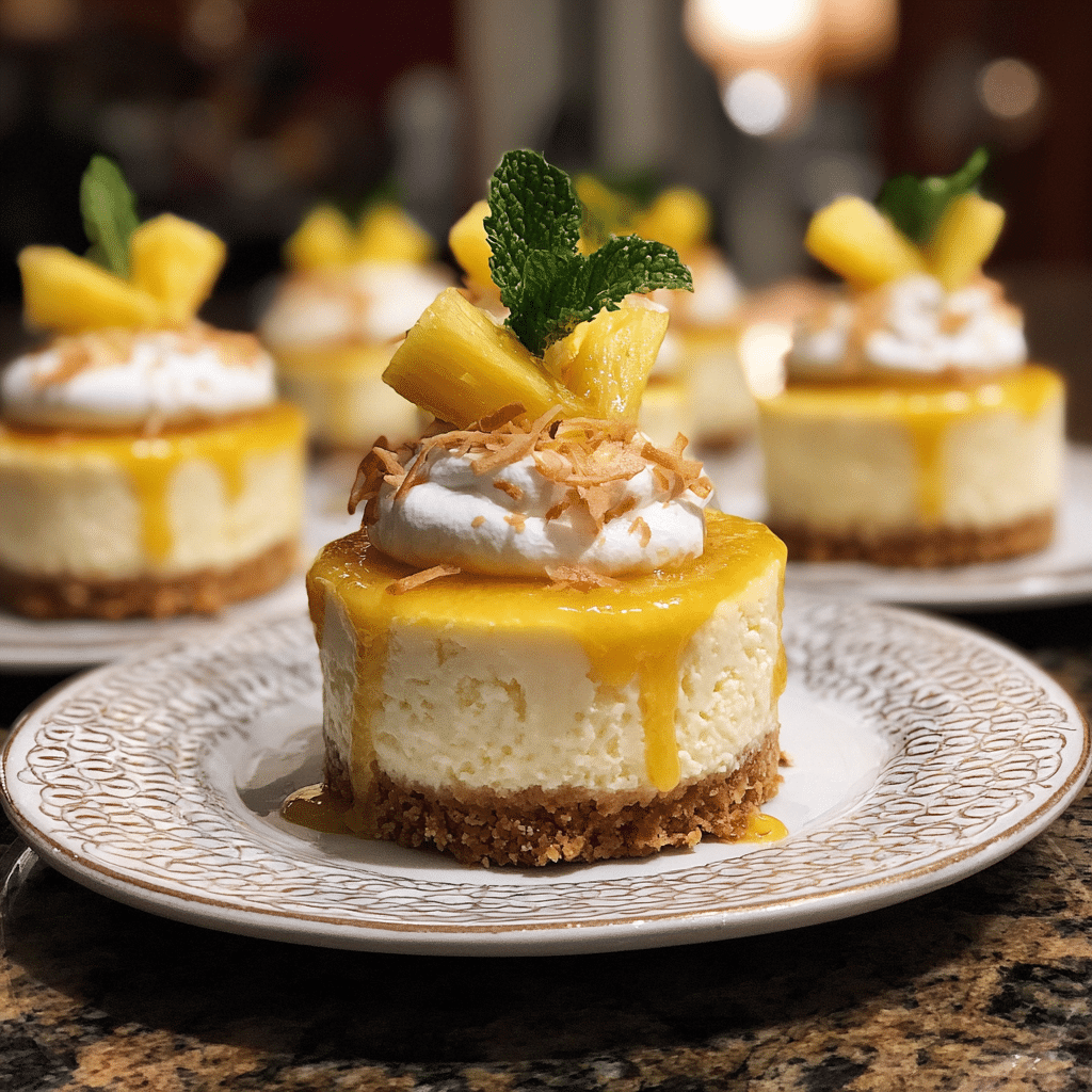 Mini Pineapple Coconut Milk Cheesecakes