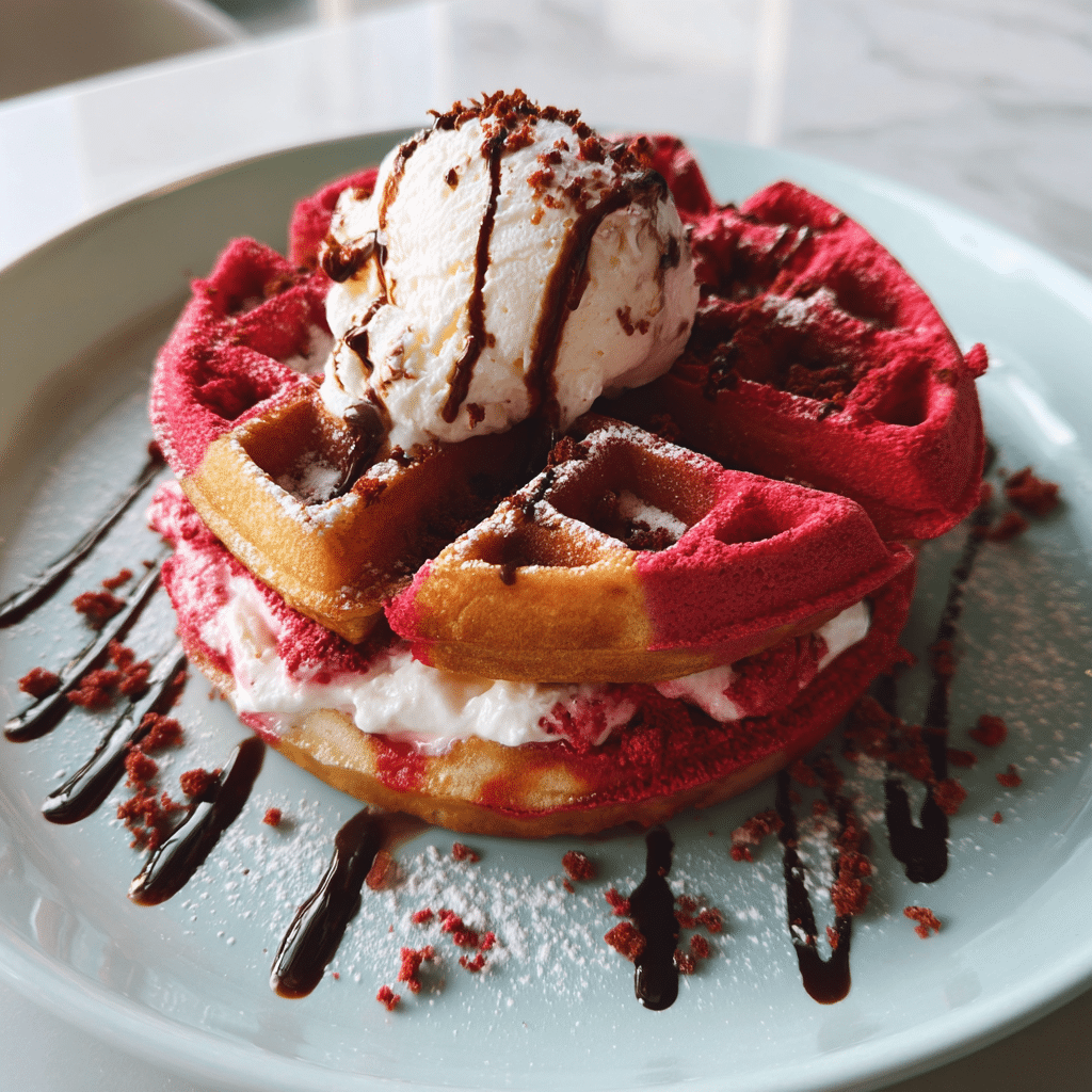 Red Velvet Marble Waffles