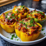 Teriyaki Pineapple Chicken Stuffed Peppers