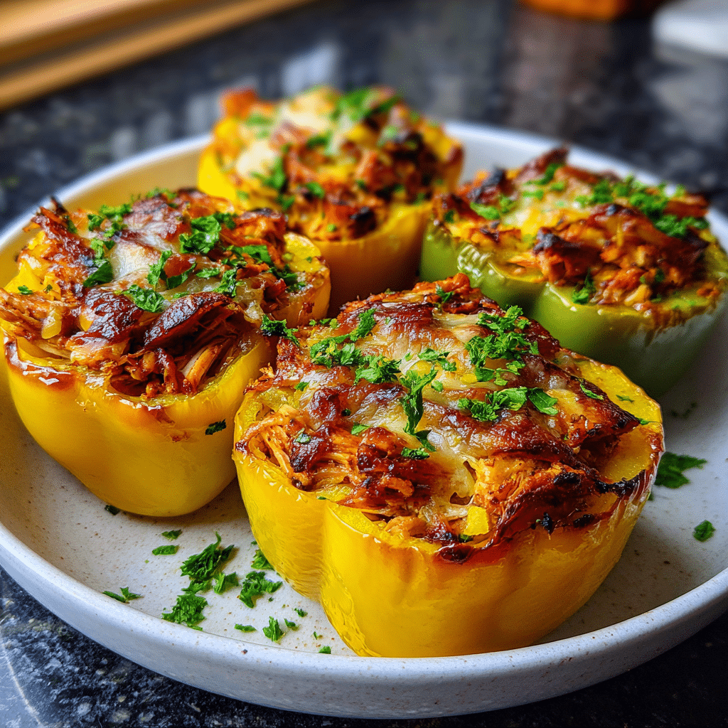 Teriyaki Pineapple Chicken Stuffed Peppers 