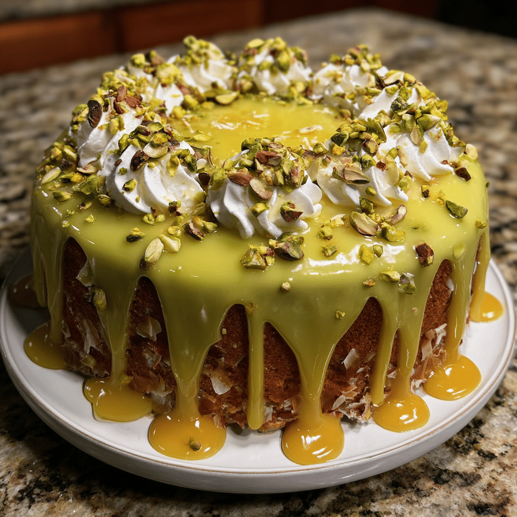 Tropical Pistachio Bliss Cake
