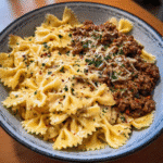 Cheesy bowtie pasta