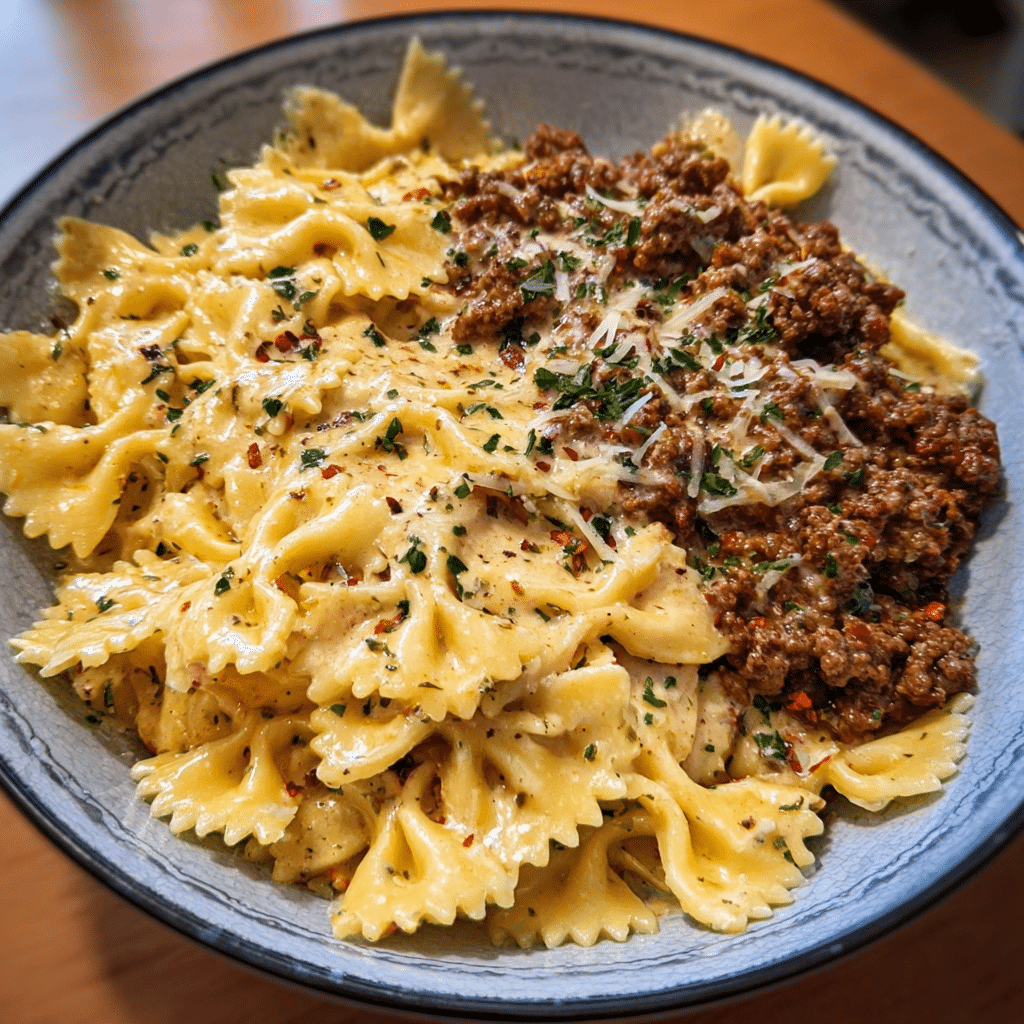 Cheesy bowtie pasta