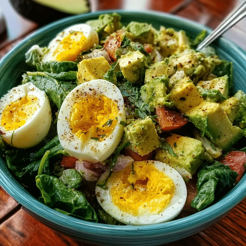 Avocado Egg and Spinach Salad