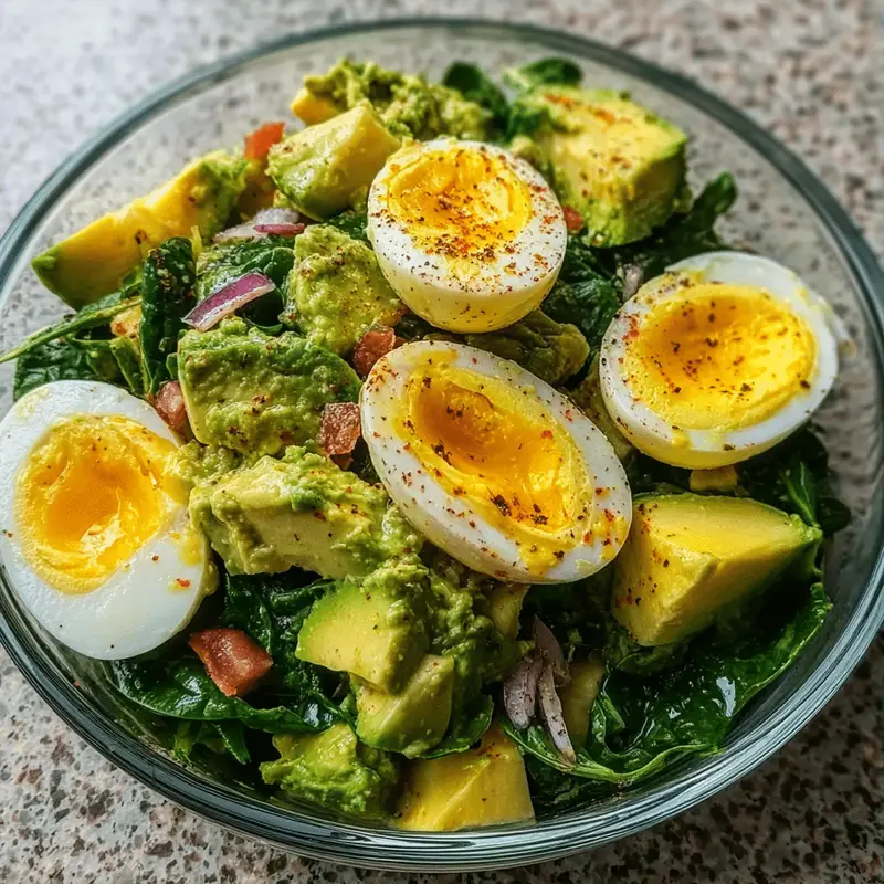 Avocado Egg and Spinach Salad