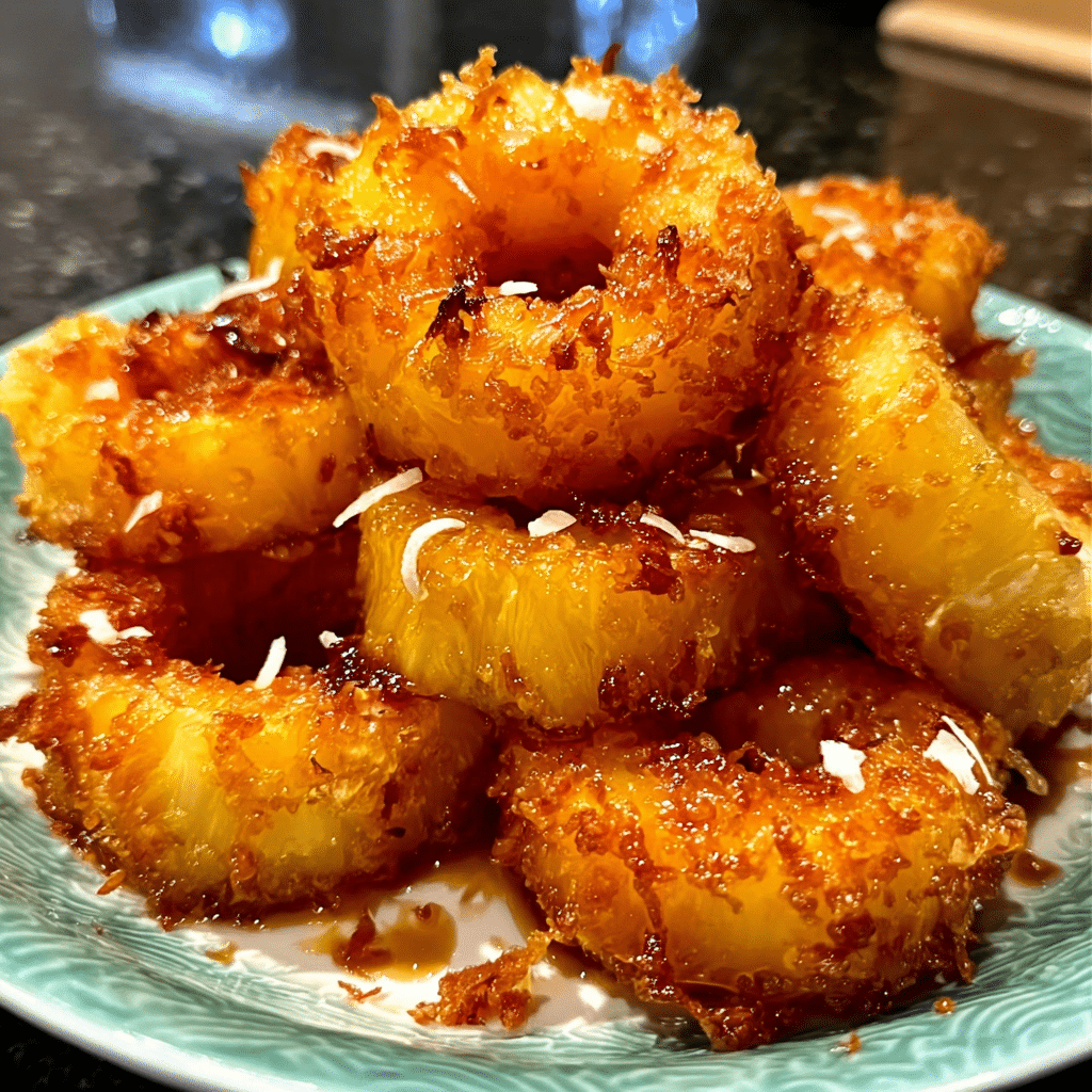 Rum-Soaked Fried Pineapple