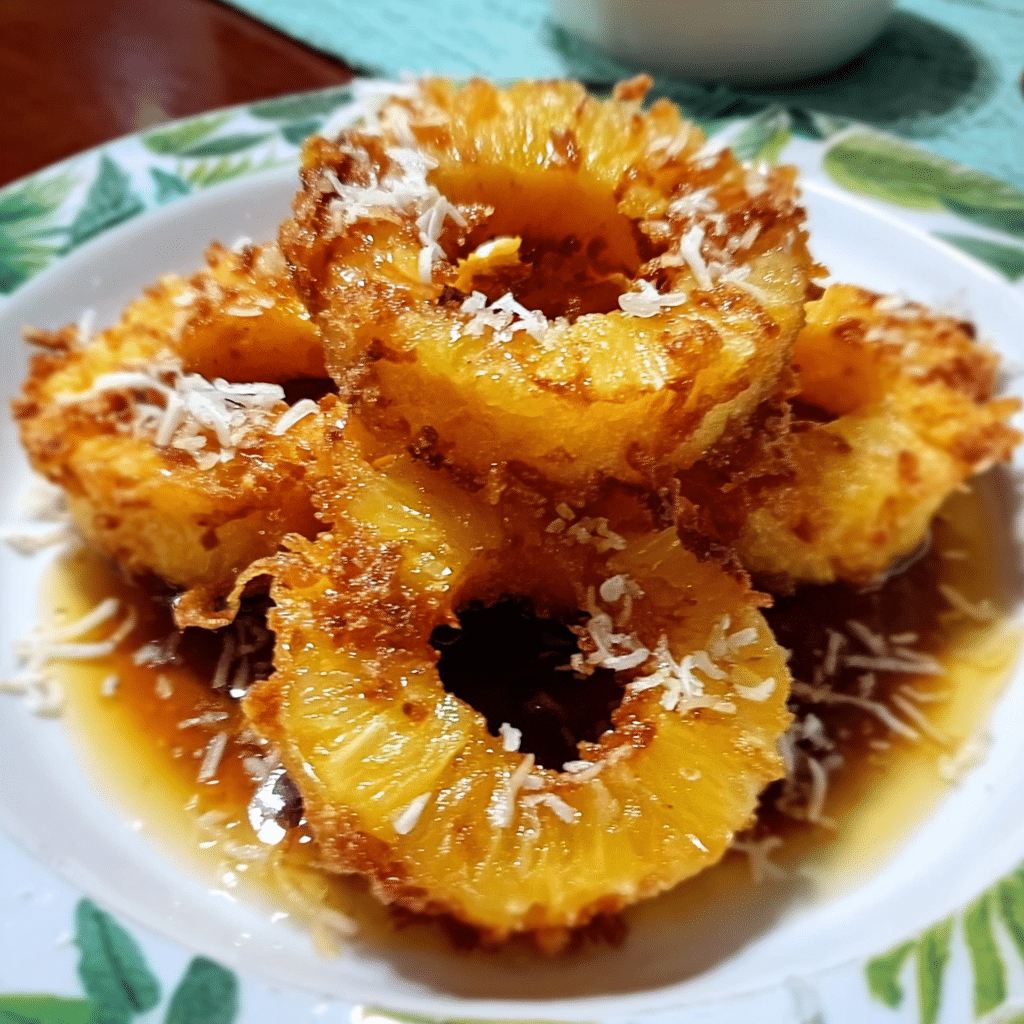 Rum-Soaked Fried Pineapple
