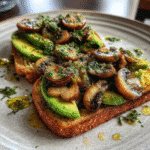 Avocado Garlicky Mushroom Toast