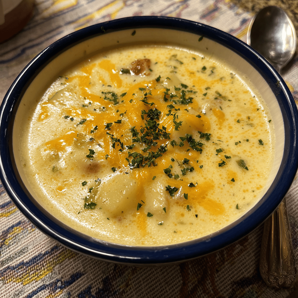 Cheddar Garlic Herb Potato Soup
