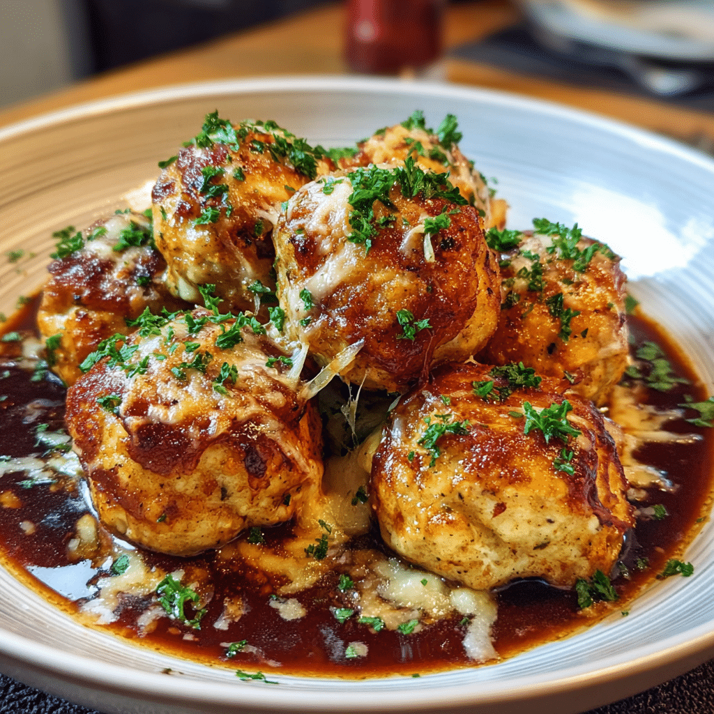 Cheesy French Onion Meatballs