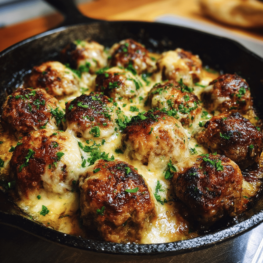 Cheesy French Onion Meatballs
