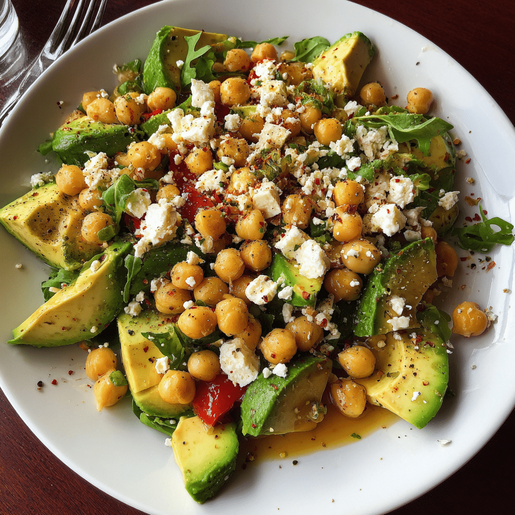 Chickpea Feta Avocado Salad
