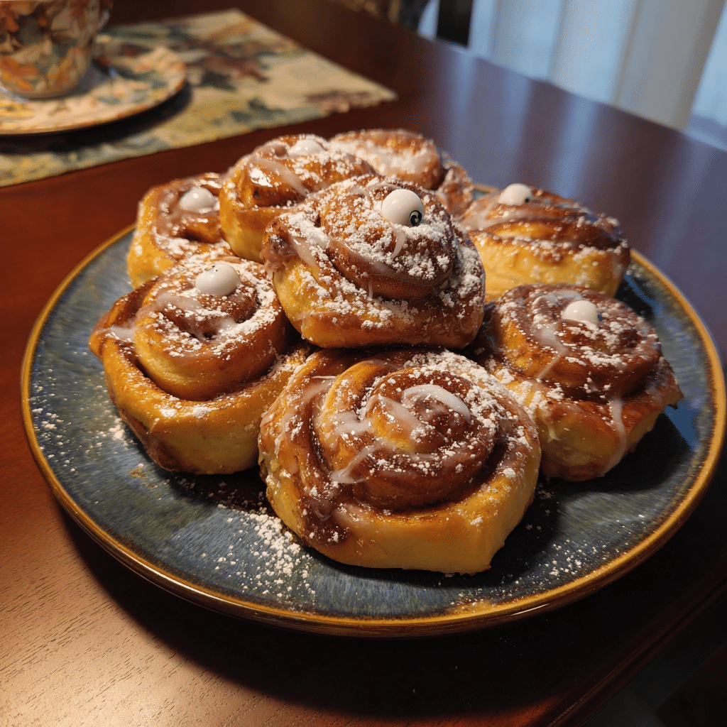 Spooky Cinnamon Rolls