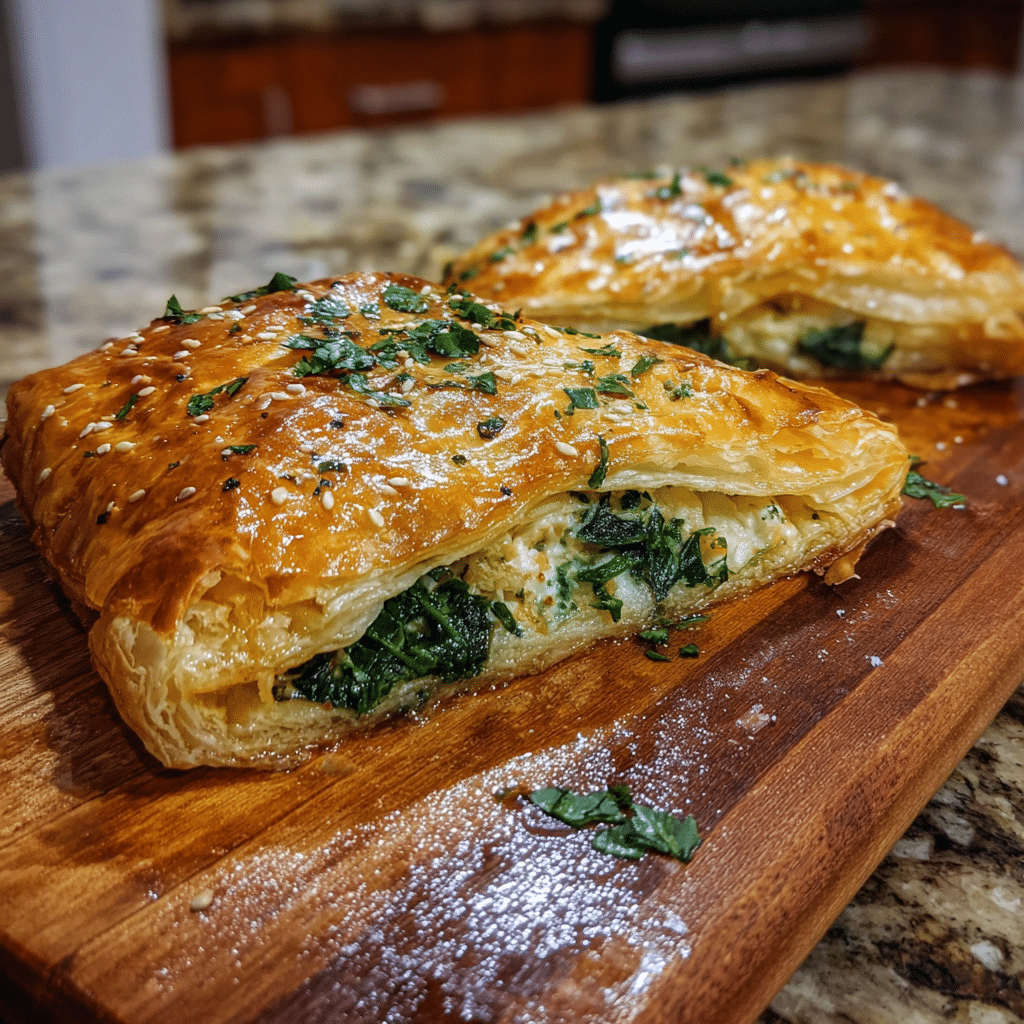 Flaky Spinach Feta Puff Pastry